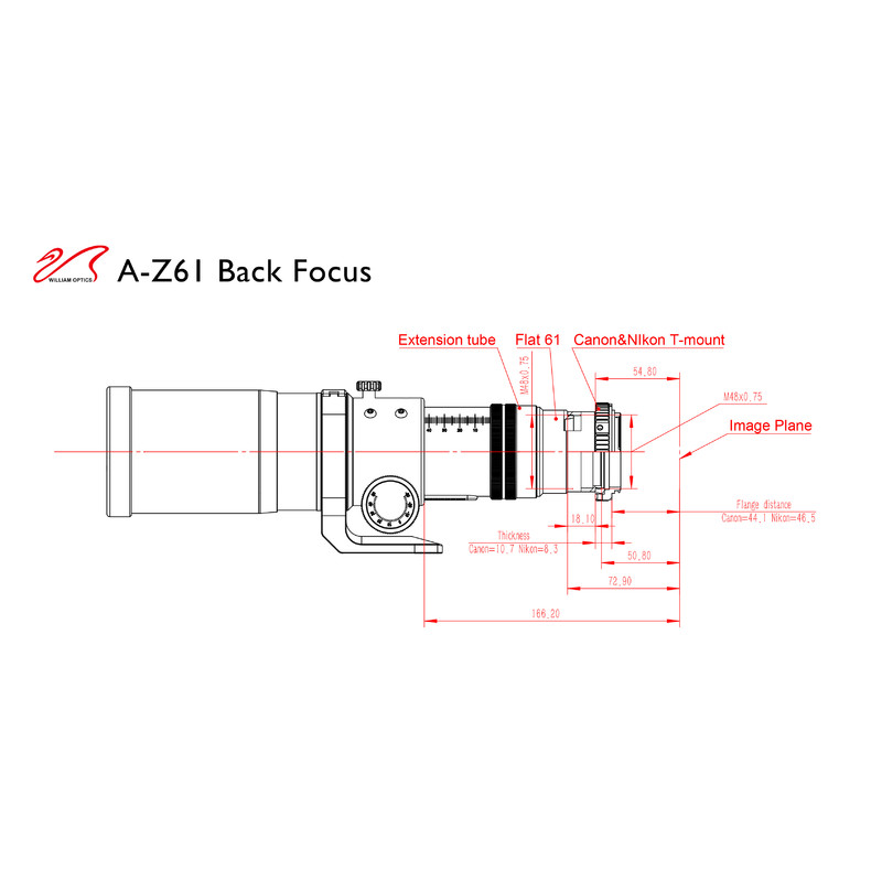 William Optics Refractor apochromat AP 61/360 ZenithStar 61 Golden OTA