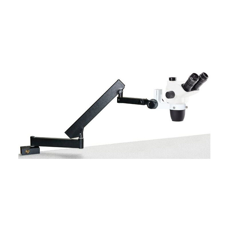 Microscop stereoscopic zoom Euromex NZ.1703-AP, NexiusZoom EVO, 6,5x până la 55x braț articulat cu clemă de masă, fără iluminare, trino