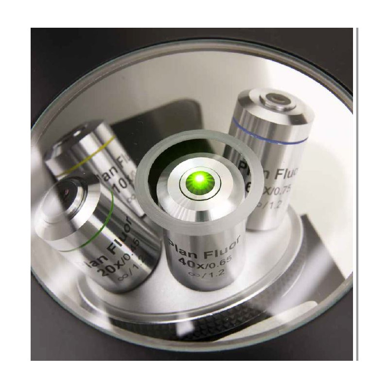 Optika Microscop IM-3FL4-UK, trino, inversat, FL-HBO, Filtru B&G, IOS LWD U-PLAN F, 100x-400x, UK