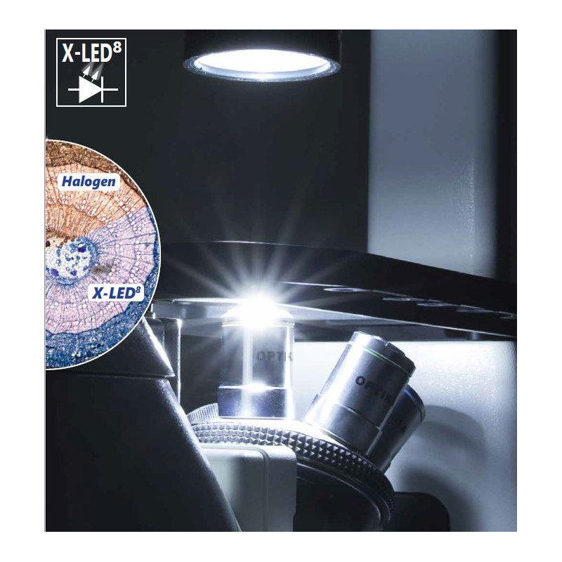 Optika Microscop inversat Mikroskop IM-3FL4-EU, trino, invers, FL-HBO, B&G Filter, IOS LWD U-PLAN F, 100x-400x, EU