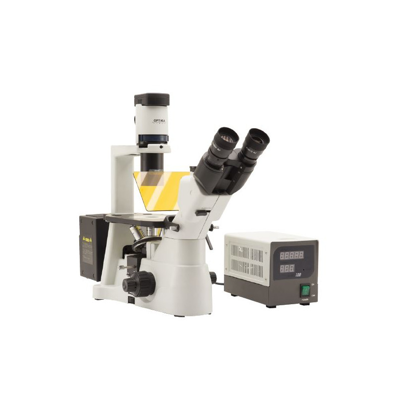 Optika Microscop inversat Mikroskop IM-3FL4-SW, trino, invers, FL-HBO, B&G Filter, IOS LWD U-PLAN F, 100x-400x, CH