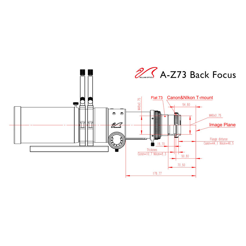 William Optics Refractor apochromat AP 73/430 Super ZenithStar 73 Red OTA