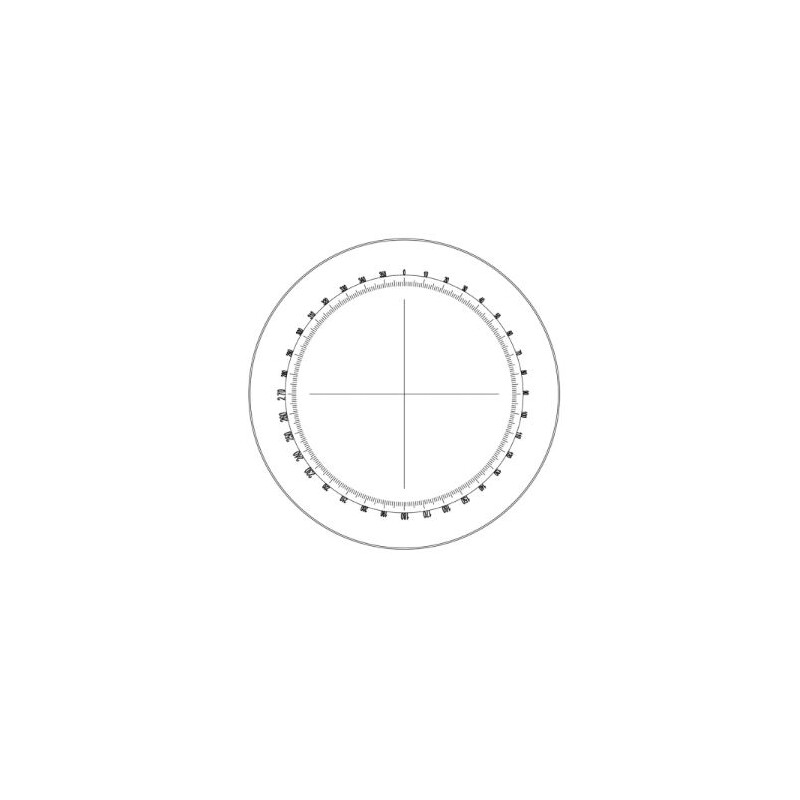 Motic Reticul protractor 360°/1°, cruce, Ø23mm (SMZ-140)