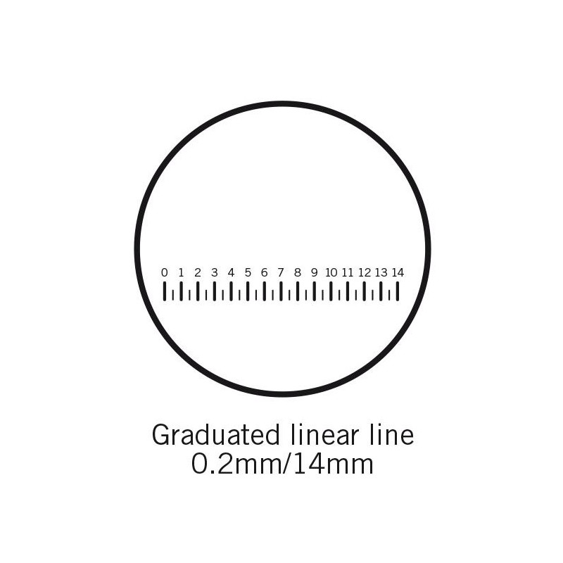 Motic Placă cu marcaj micrometric Scala (14mm în 70 de părți), (Ø25mm)