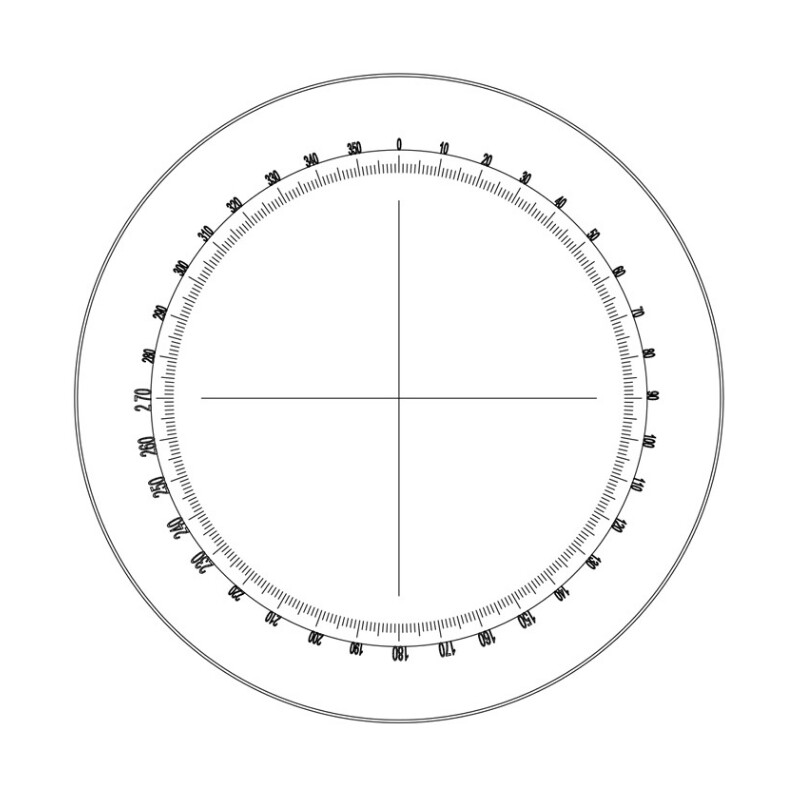 Motic Ocular micrometru WF10X/23mm, 360º cu diviziuni 30º si reticul