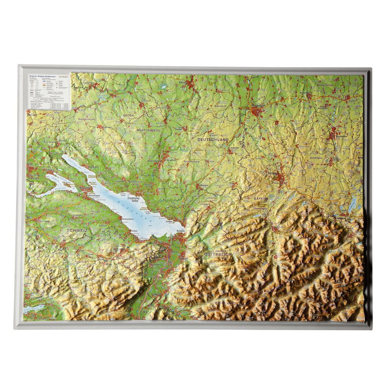 Georelief Harta regionala Allgäu Bodensee mare