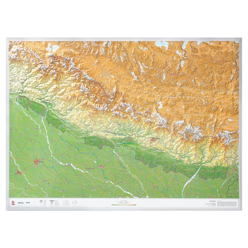 Georelief Harta regionala Nepal mare 3D