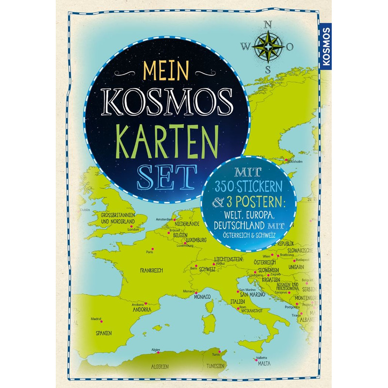 Kosmos Verlag Harta pentru copii Set trei postere autocolante Karten