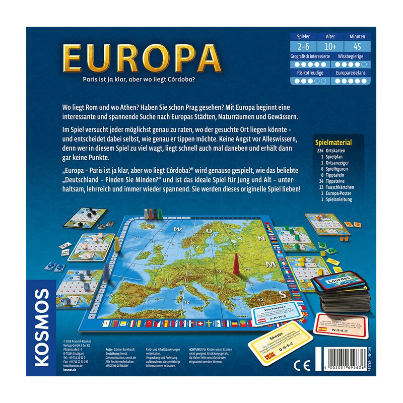 Kosmos Verlag Game Europa - Parisul este clar, dar unde este Cordoba?