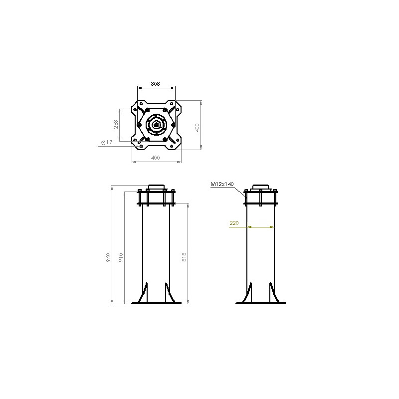 ASToptics Coloana Stalp HD pentru EQ6/AZEQ6 - negru