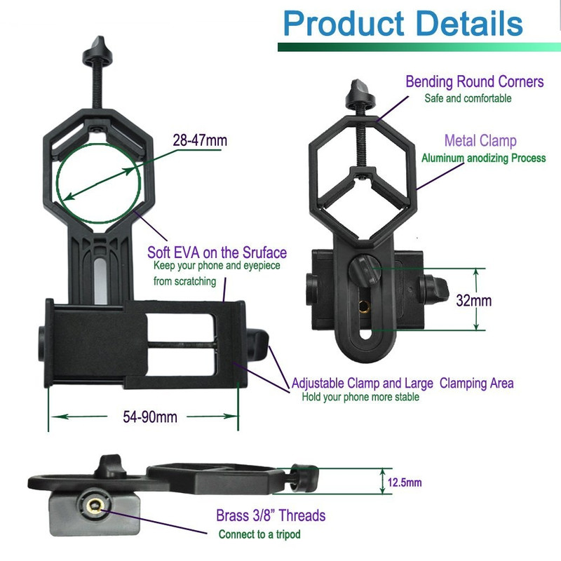 ASToptics Adaptor Smartphone pentru luneta terestra/telescop