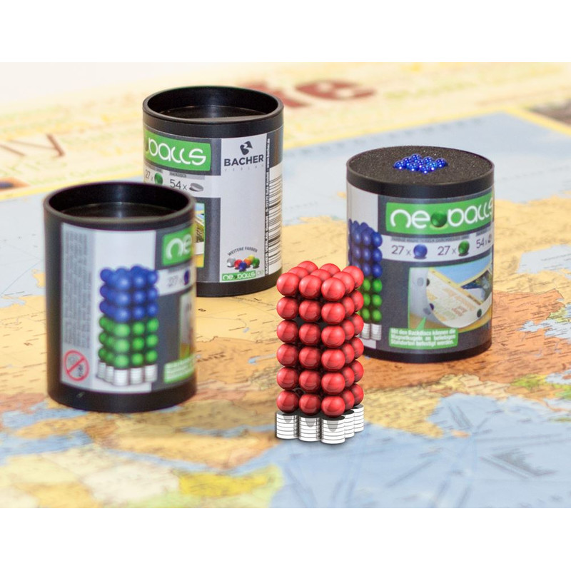 Bacher Verlag Neoballs set de bile magnetice 54 piese roșu