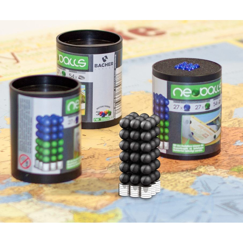 Bacher Verlag Neoballs set de bile magnetice 54 piese negru