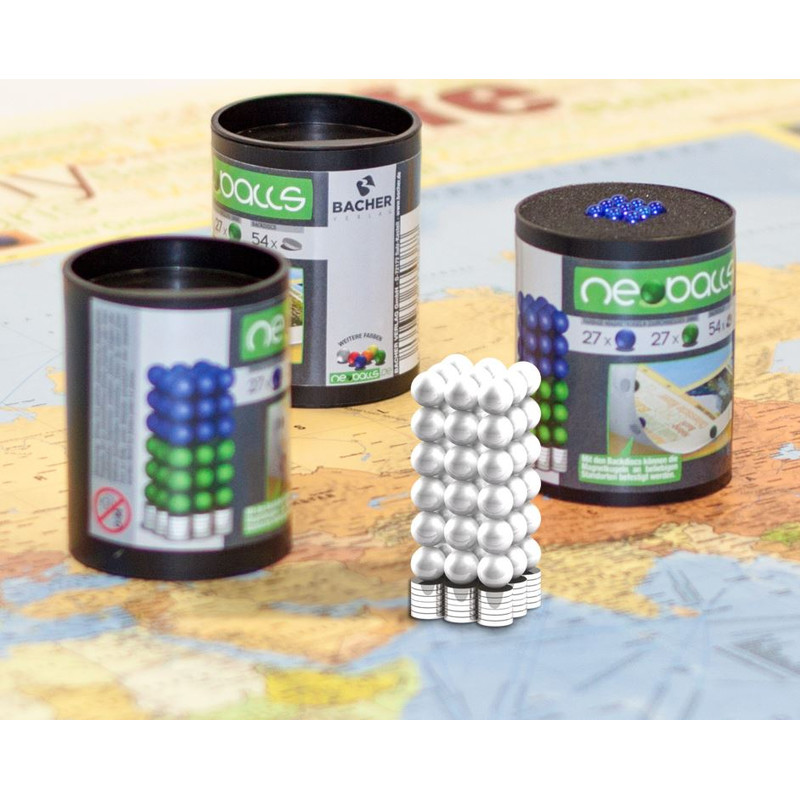 Bacher Verlag Neoballs set de bile magnetice 54 piese argintiu