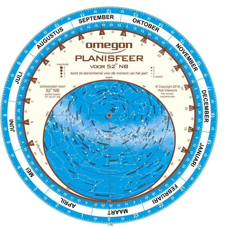 Omegon Harta cerului Sternkarte Planisphere 25cm / 52°