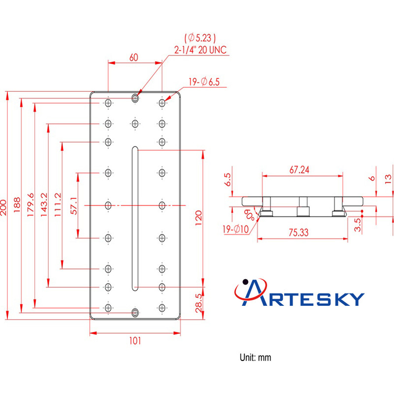 Artesky Placă de montare Losmandy-Style 200mm