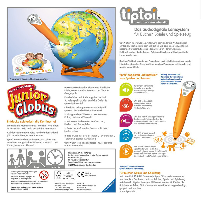tiptoi Glob interactiv Junior 23 cm