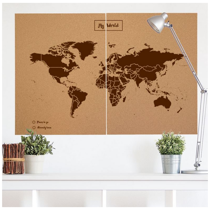 Miss Wood Harta lumii Woody Map Natural Cork XXL brown