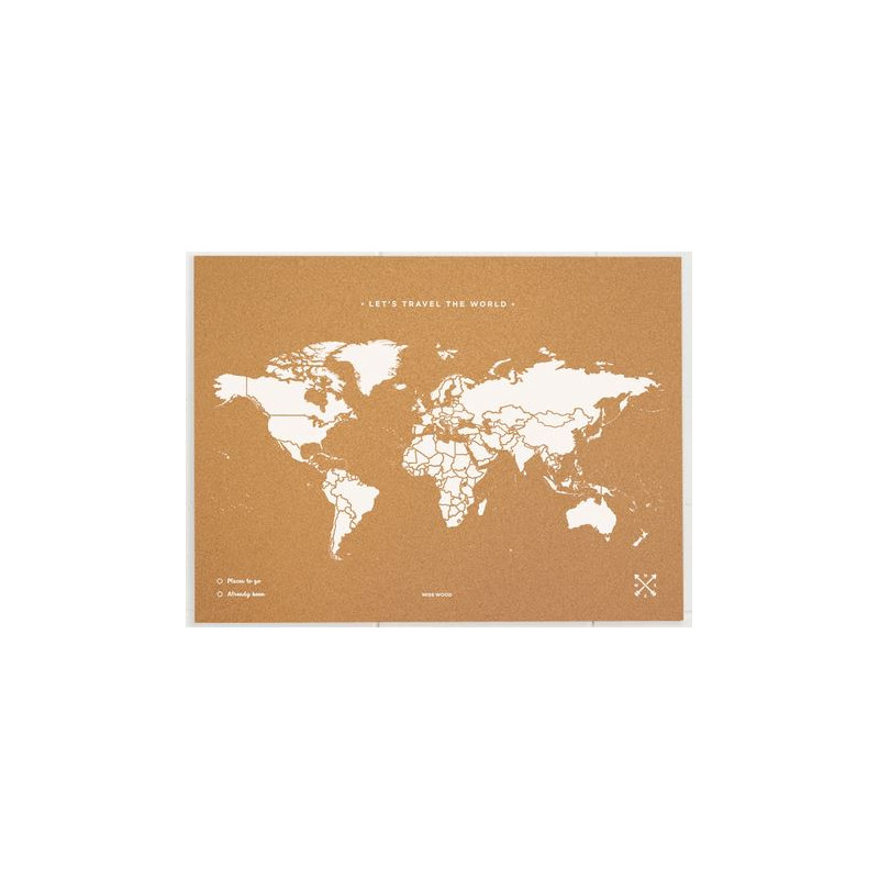 Miss Wood Harta lumii Woody Map Natural Cork XL white