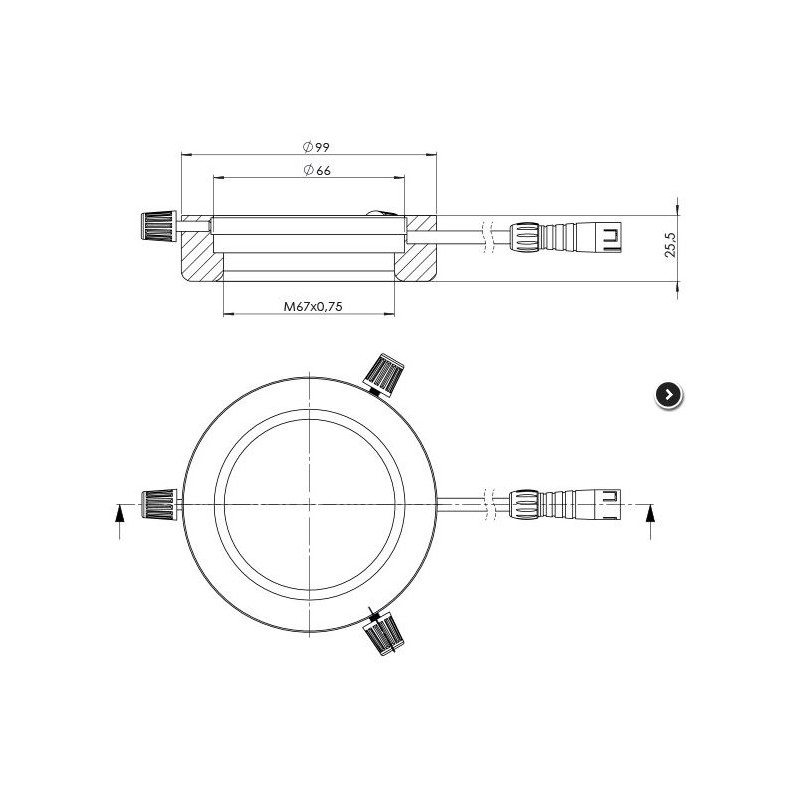 StarLight Opto-Electronics RL4-66 B, albastru (470 nm), Ø 66mm