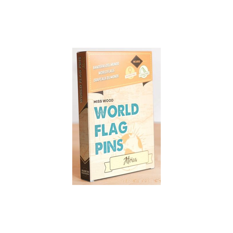 Miss Wood World Flag Pins Africa 25 pieces