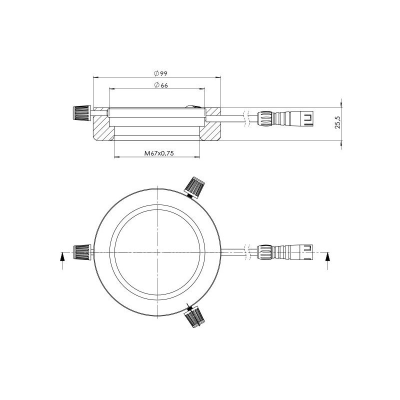 StarLight Opto-Electronics RL4-66-S4 R, segment, roșu (620 nm), Ø 66mm