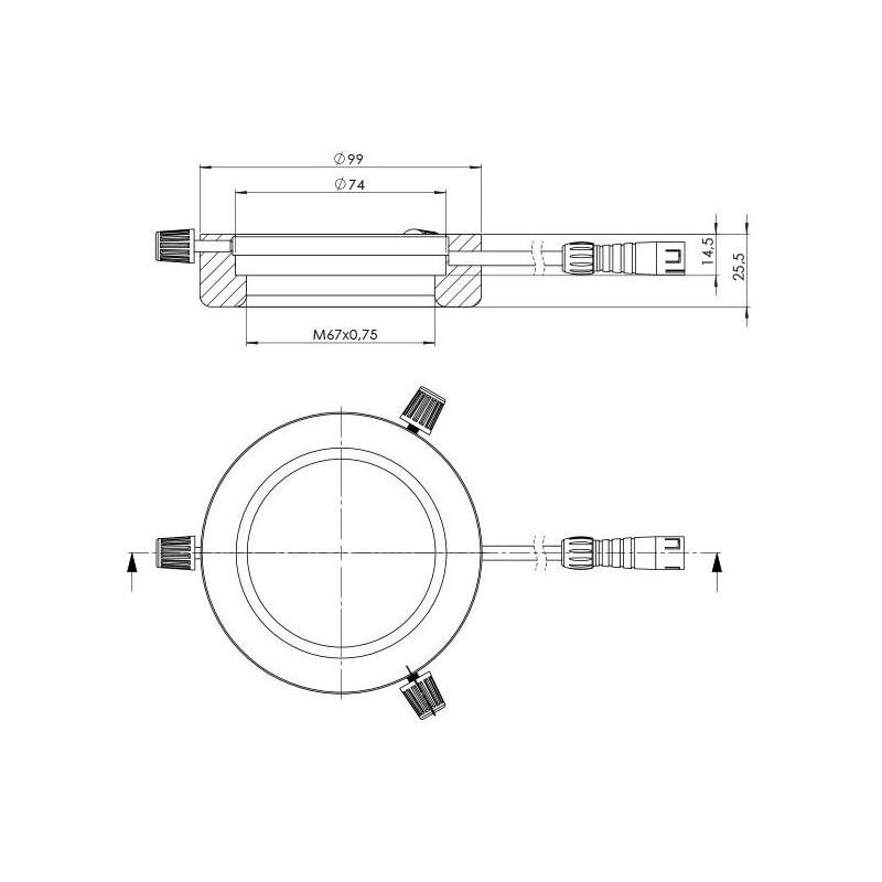 StarLight Opto-Electronics RL4-74 B, albastru (470 nm), Ø 74mm