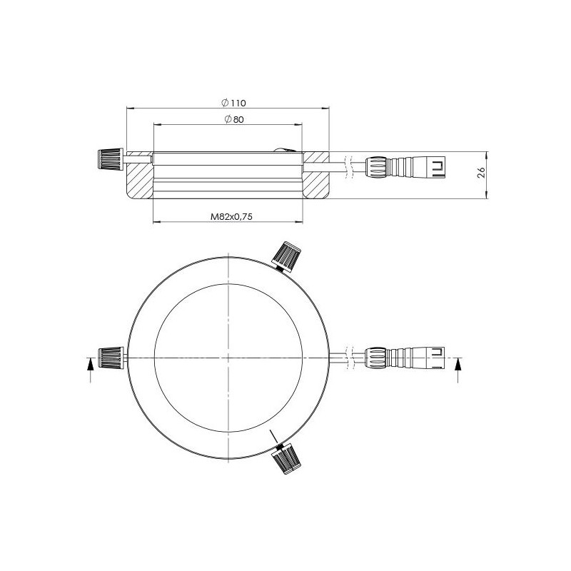 StarLight Opto-Electronics RL5-88-S4 PW,  segment., pur-weiß (6.500 K), Ø 88mm