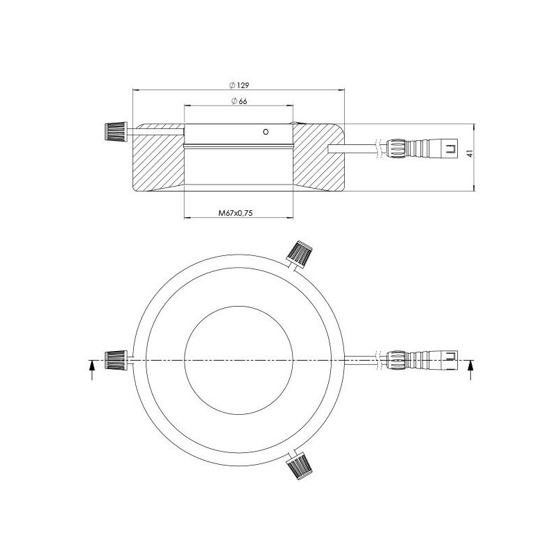 StarLight Opto-Electronics RL12-10s-S4 R, spot, segment, roșu (625 nm), Ø 66mm
