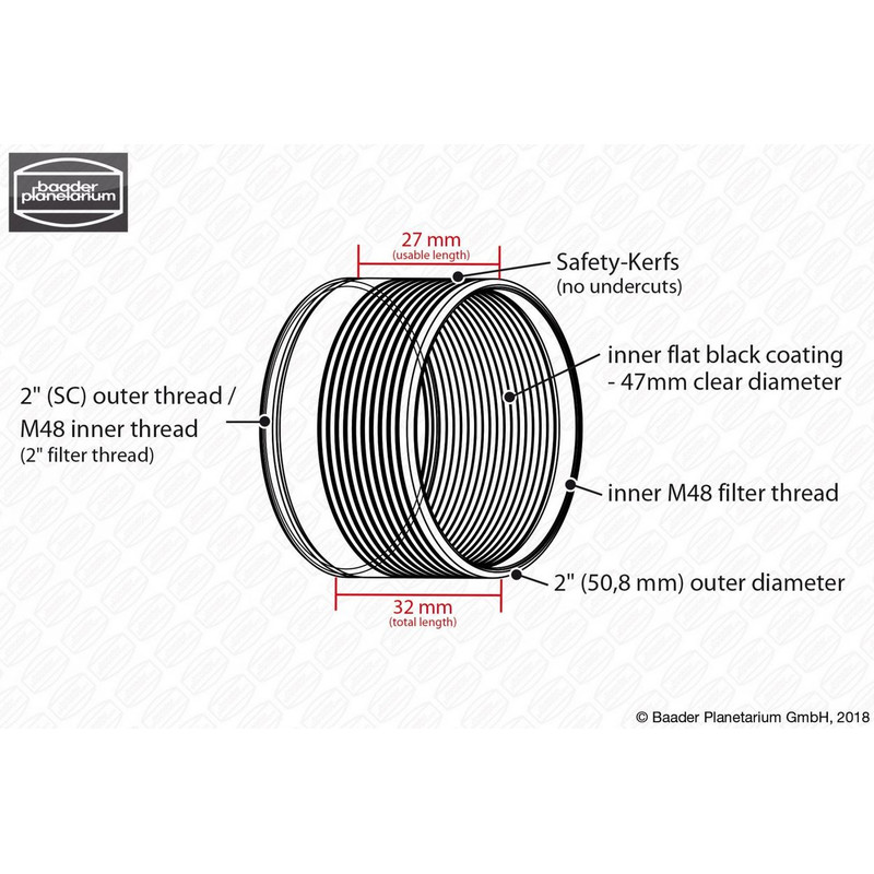 Baader Adapter receptacul Safety-Kerf de 2"
