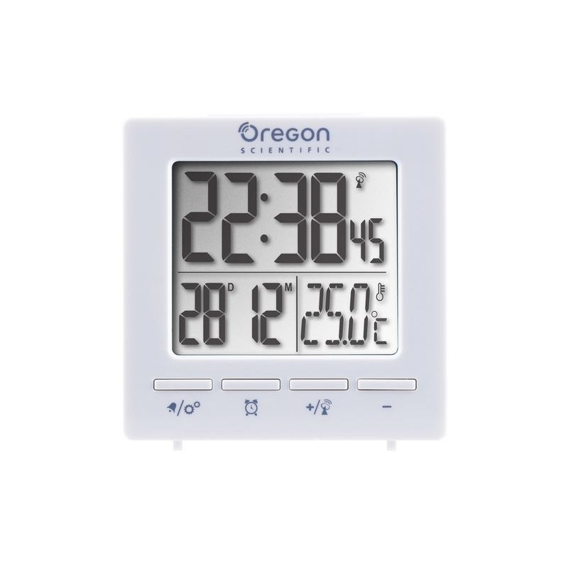 Oregon Scientific Statie meteo Ceas deșteptător radiocomandat cu afișaj al temperaturii camerei alb
