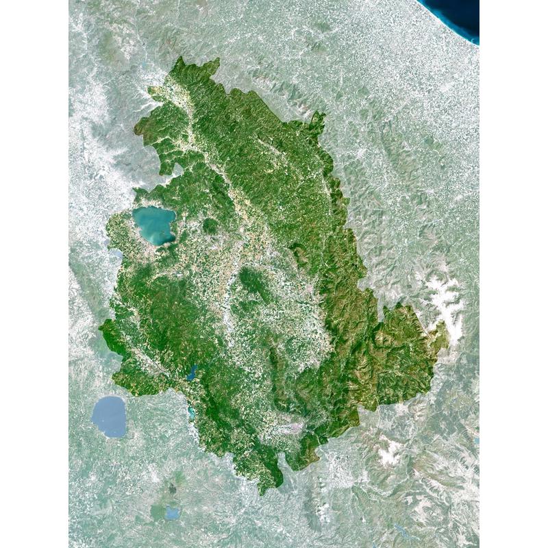 Planet Observer Harta regionala a Regiunii Umbria (laminată)