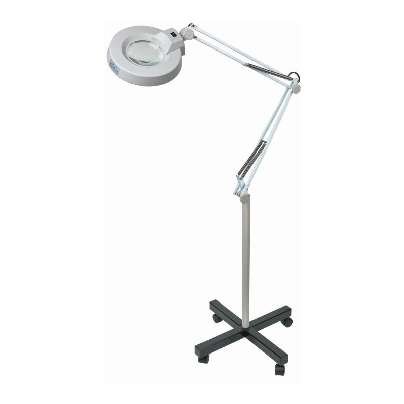 Schweizer Lupa Lampă de mărire, braț tip foarfecă, bază cu role, 2x/Ø125mm, biconvex, 22W