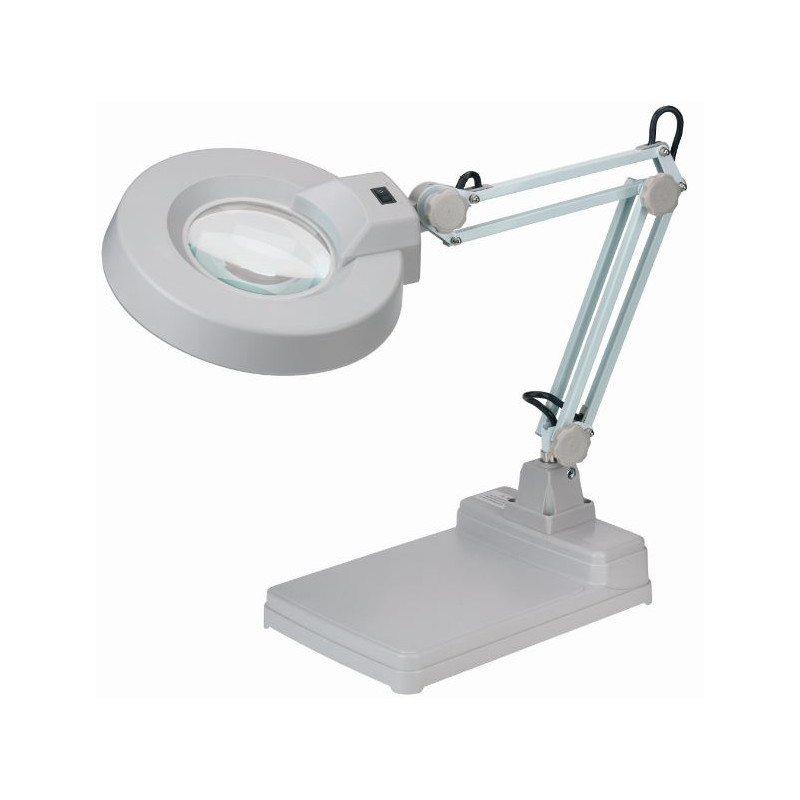 Schweizer Lupa Lampă de mărire cu braț de foarfecă și bază de masă, 2x/Ø125mm, biconvex, 22W
