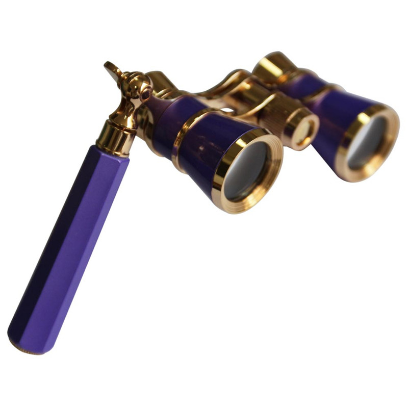 Levenhuk Binoclu de opera Broadway 3x25 violet cu lorgnette și lumină LED