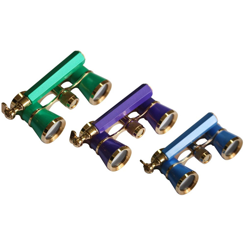 Levenhuk Binoclu de opera Broadway 3x25 violet cu lorgnette și lumină LED