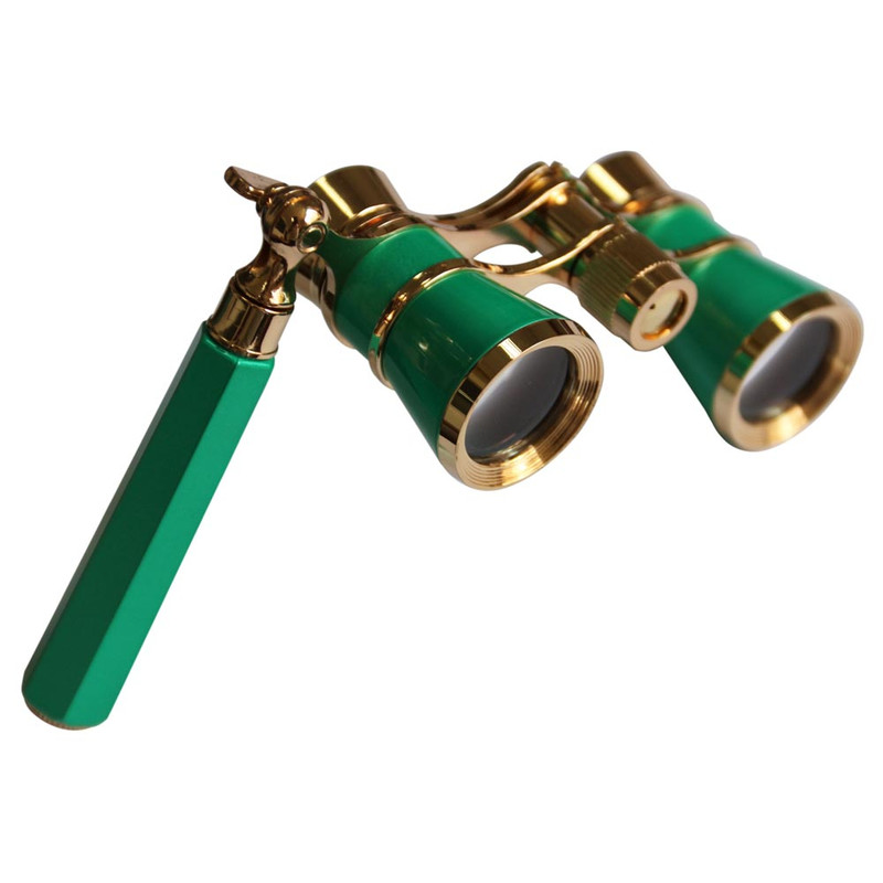 Levenhuk Broadway 3x25 verde cu lorgnette și lumină LED