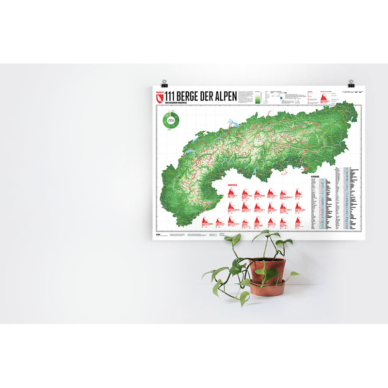 Marmota Maps Harta regionala Hartă alpină 111 munți și 20 de trasee de drumeție