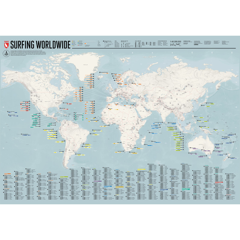 Marmota Maps Harta lumii Weltkarte Surfing Worldwide (Englisch)