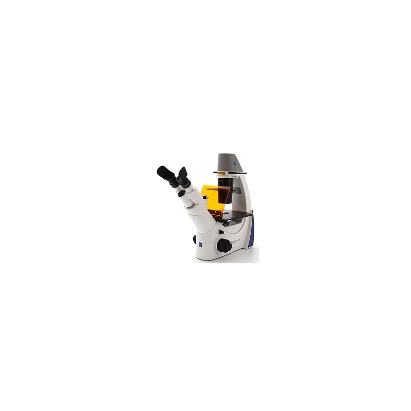 ZEISS Microscop inversat Primovert trino Ph0, Ph1, Ph2, 40x, 100x, 200x, 400x Cond 0.4, Fluo 470nm