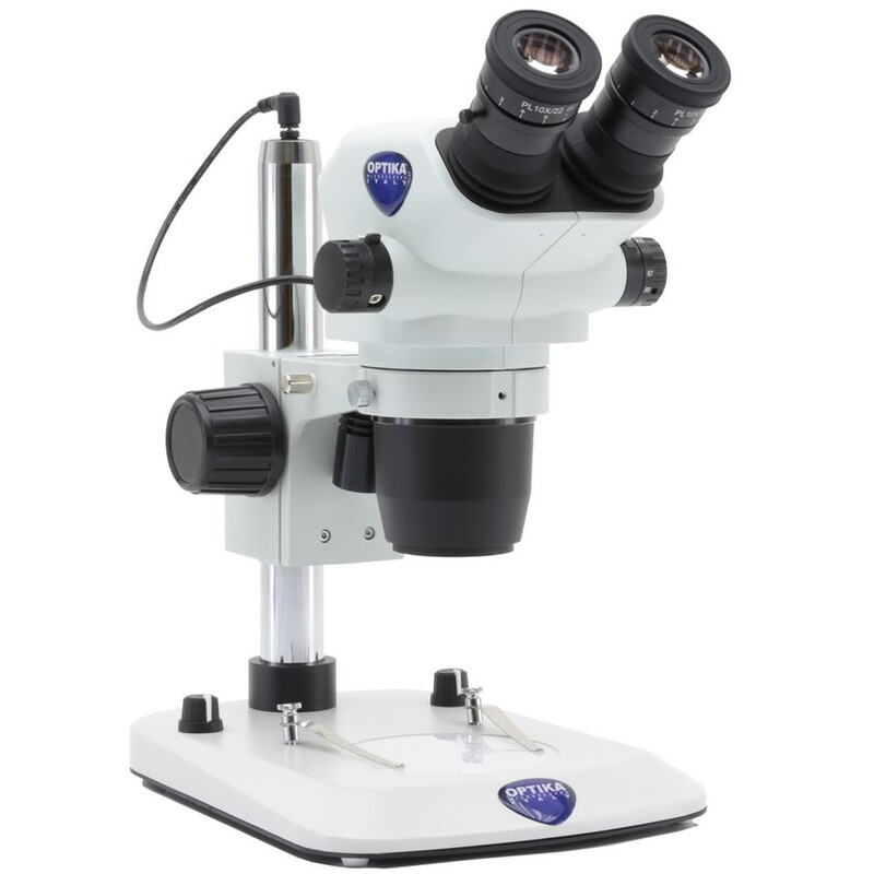 Optika microscopul stereoscopic zoom SZO-3, bino, 6,7-45x, stativ coloană, lumină incidentă și transmisă