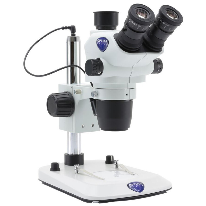 Optika microscopul stereoscopic zoom SZO-4, trino, 6.7-45x, Säulenstativ, Auf-, Durchlicht