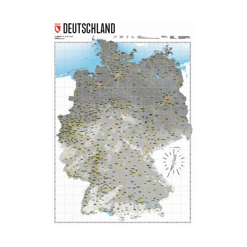 Marmota Maps Harta Deutschlandkarte Map Grey