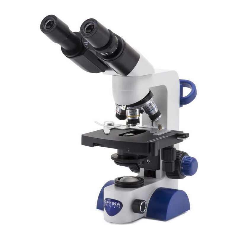 Optika Microscop B-67 , bino, 40-600x, LED, Akku, Kreuztisch
