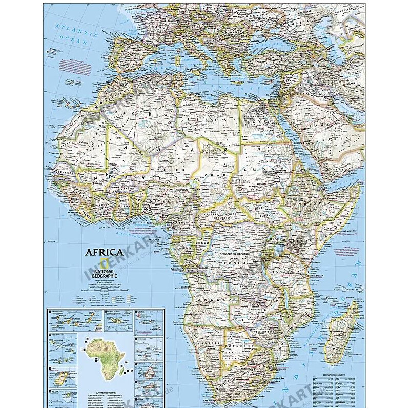 National Geographic Hartă Africa design antic