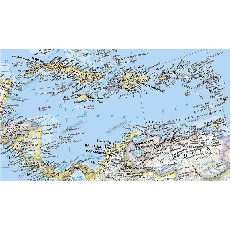National Geographic Hartă continentală Harta politică America de Nord