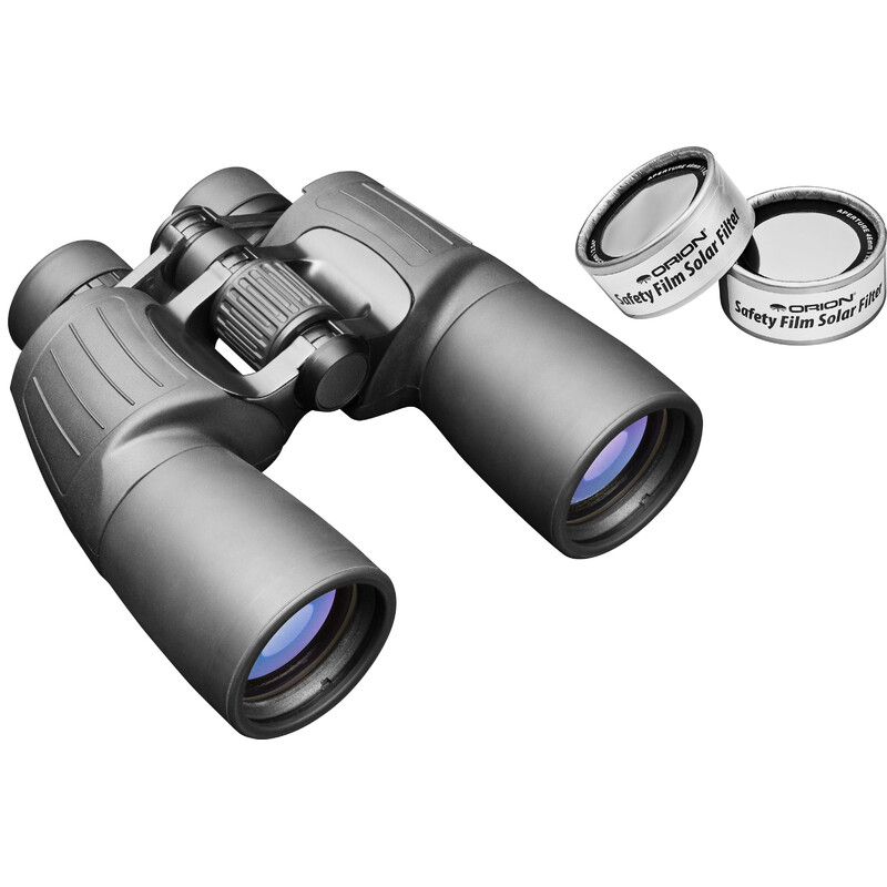 Orion Binoclu 10x50 E-Serie cu set de filtre solare