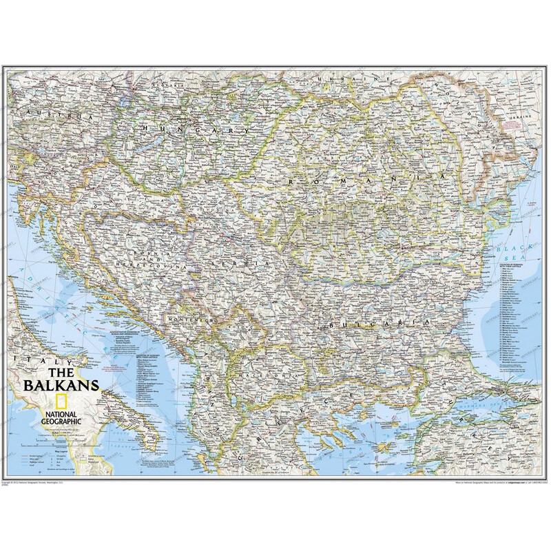 National Geographic Harta regională  Balcani