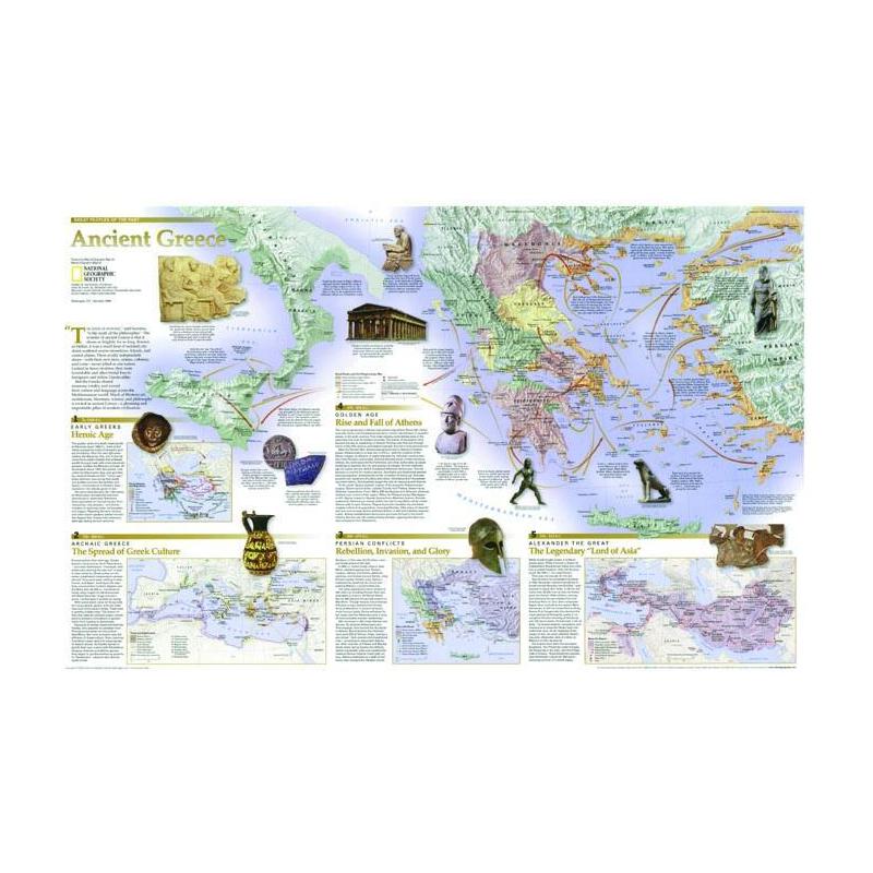 National Geographic Harta Hartă Grecia - faţă - verso
