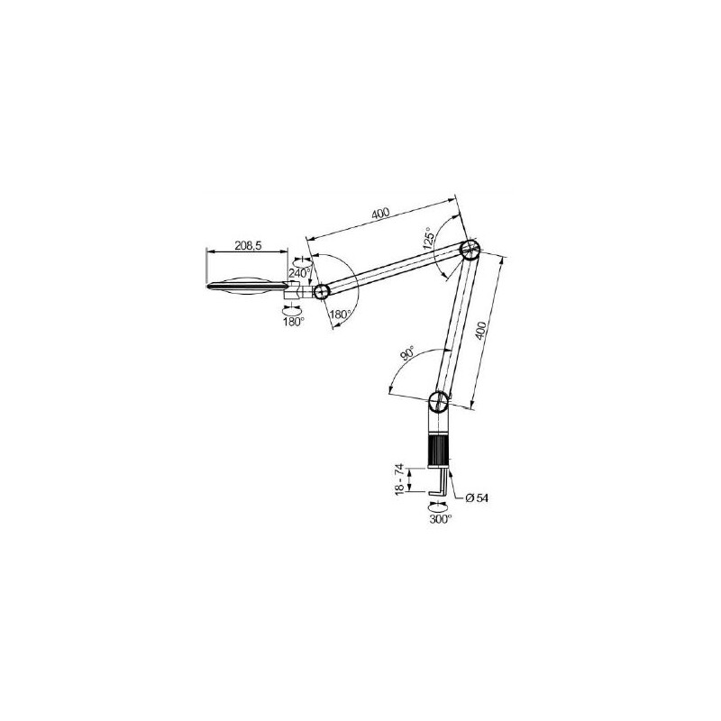Eschenbach Lupa Lampă de mărire varioLED+, 3.55D, 1.9x, Ø132mm, AA100mm
